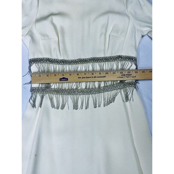 Lillie Rubin 1960s Beaded Ivory White Cream Dress Wedding Bridal Madmen Party - Picture 10 of 14
